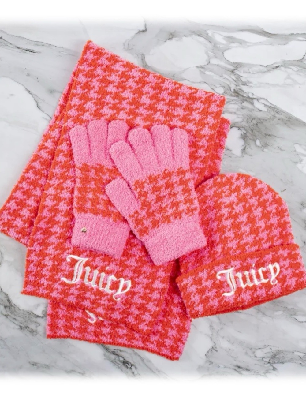 Juicy Couture Women's Houndstooth Cold Weather Set